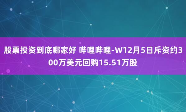 股票投资到底哪家好 哔哩哔哩-W12月5日斥资约300万美元回购15.51万股