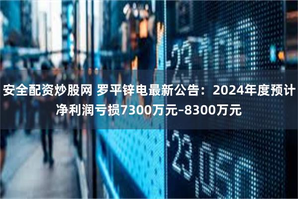 安全配资炒股网 罗平锌电最新公告：2024年度预计净利润亏损7300万元–8300万元