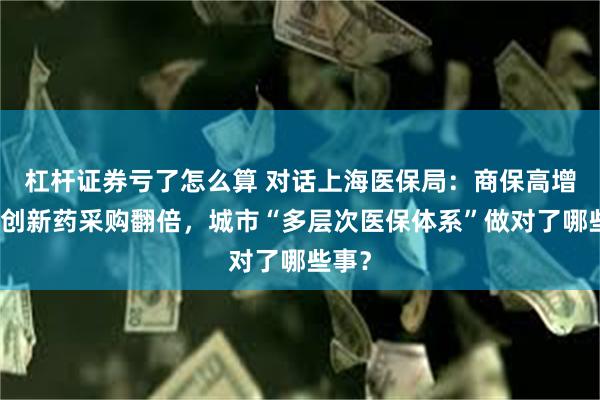 杠杆证券亏了怎么算 对话上海医保局：商保高增长，创新药采购翻倍，城市“多层次医保体系”做对了哪些事？